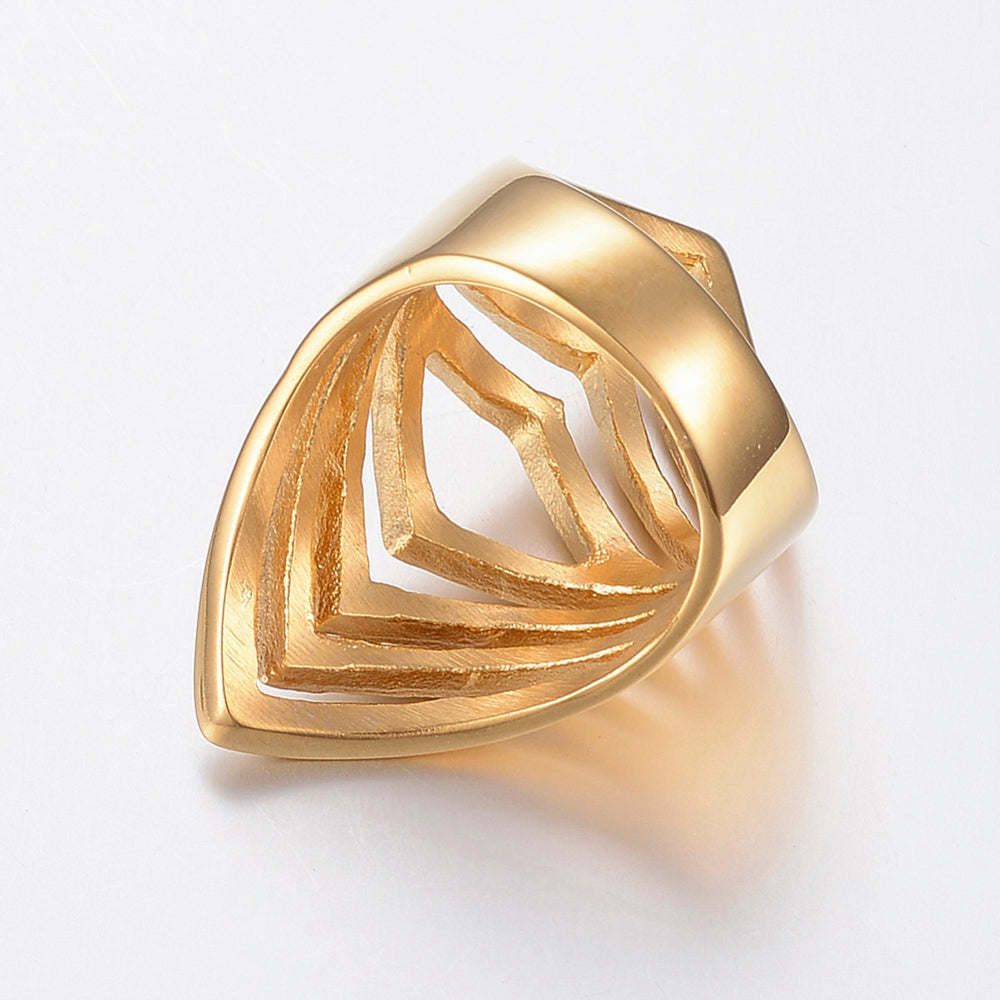 π₯ Trendy Geometric Ring - Gold Stainless Steel Size 9 - Only 3 Left!