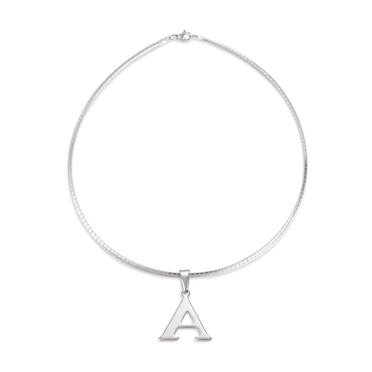 Letter Necklace - Choose Your Initial - Gold or Silver Color - Omega Chain Design