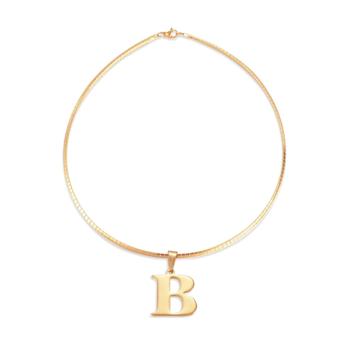 Letter Necklace - Choose Your Initial - Gold or Silver Color - Omega Chain Design