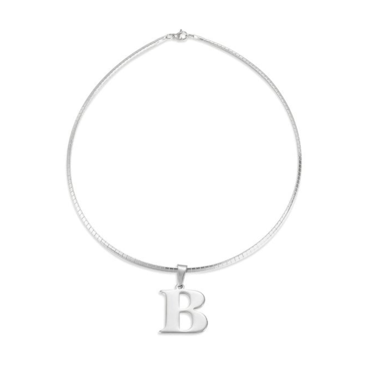 Letter Necklace - Choose Your Initial - Gold or Silver Color - Omega Chain Design