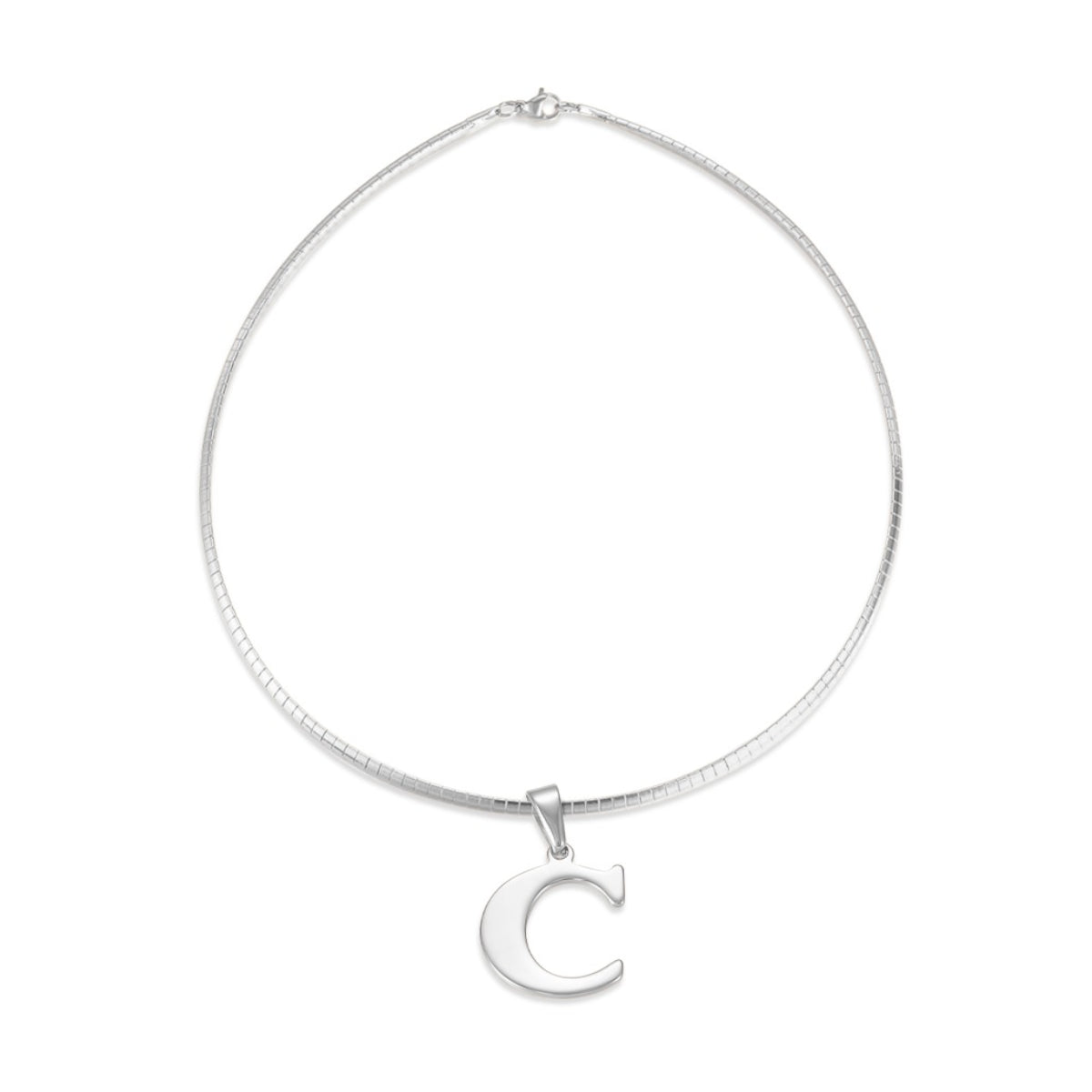 Letter Necklace - Choose Your Initial - Gold or Silver Color - Omega Chain Design