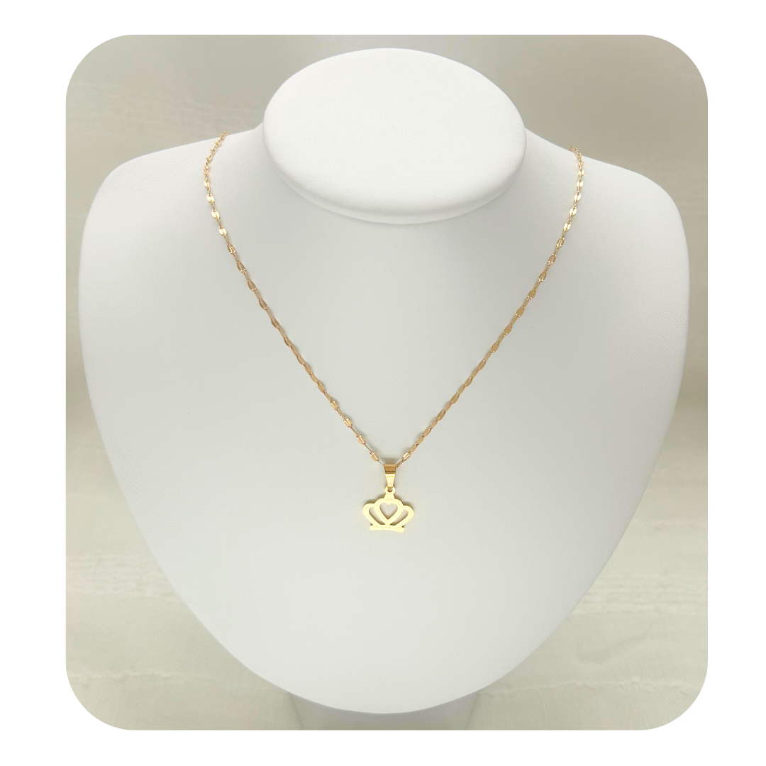 Crown Pendant Necklace - Stainless Steel