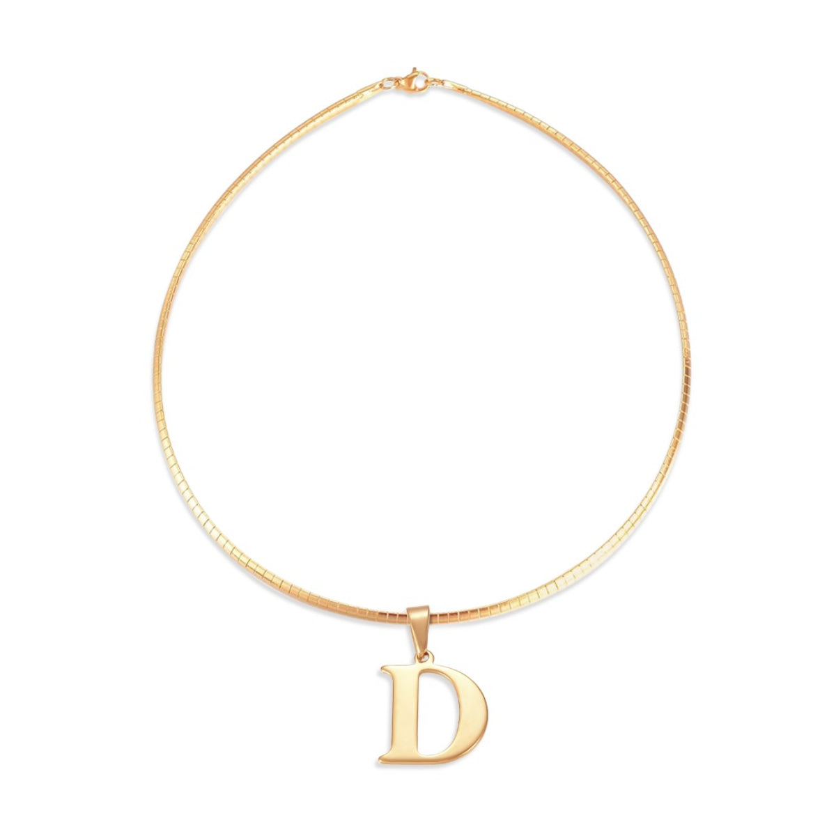 Letter Necklace - Choose Your Initial - Gold or Silver Color - Omega Chain Design