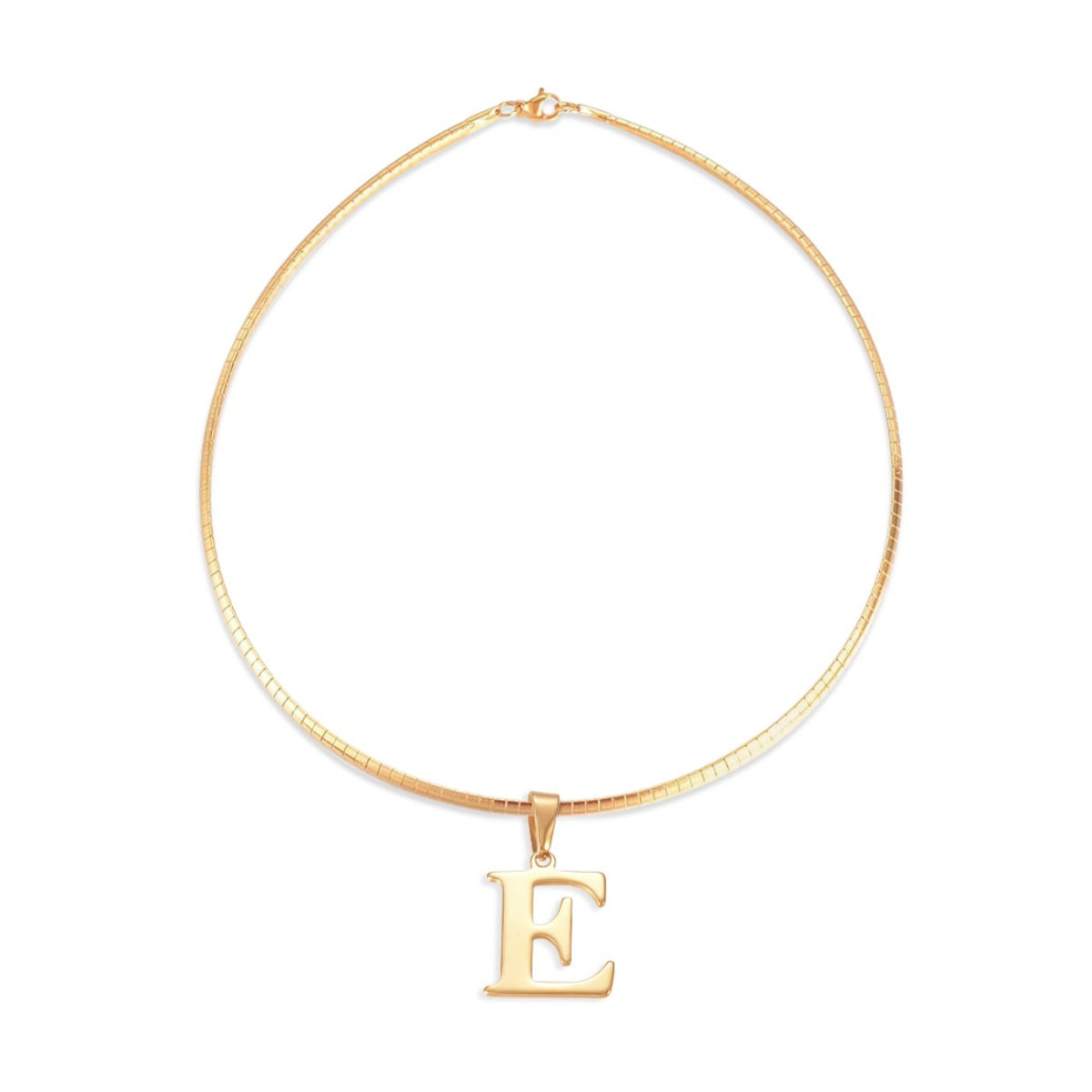 Letter Necklace - Choose Your Initial - Gold or Silver Color - Omega Chain Design