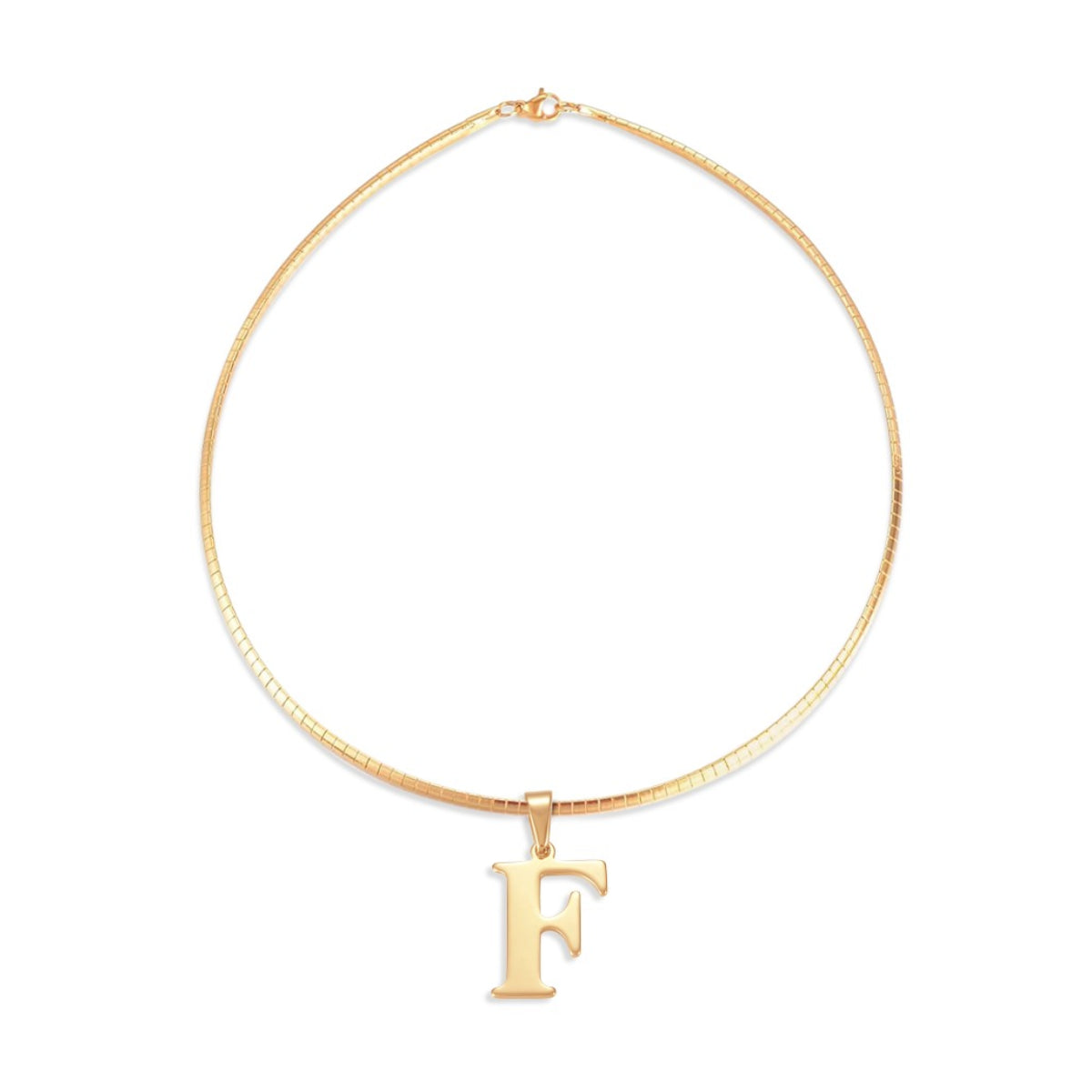 Letter Necklace - Choose Your Initial - Gold or Silver Color - Omega Chain Design