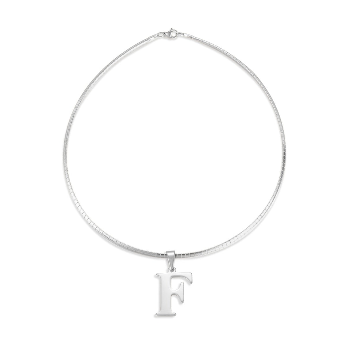 Letter Necklace - Choose Your Initial - Gold or Silver Color - Omega Chain Design