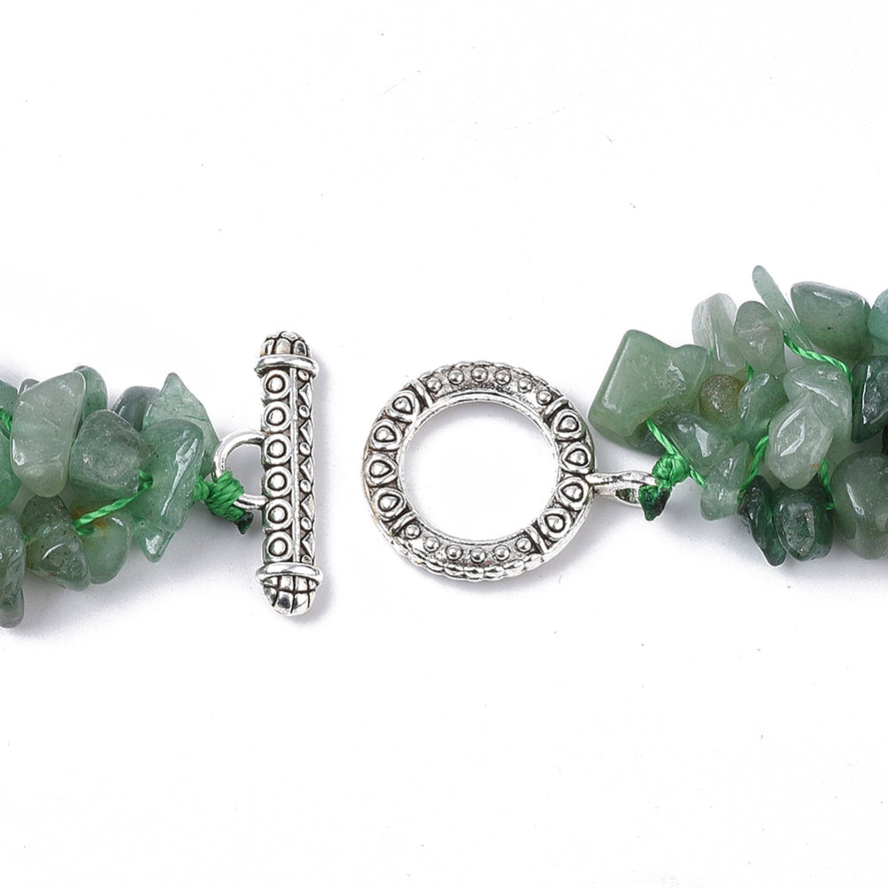 Green Aventurine Necklace Set - Natural Gemstone with Earrings & Bracelet.