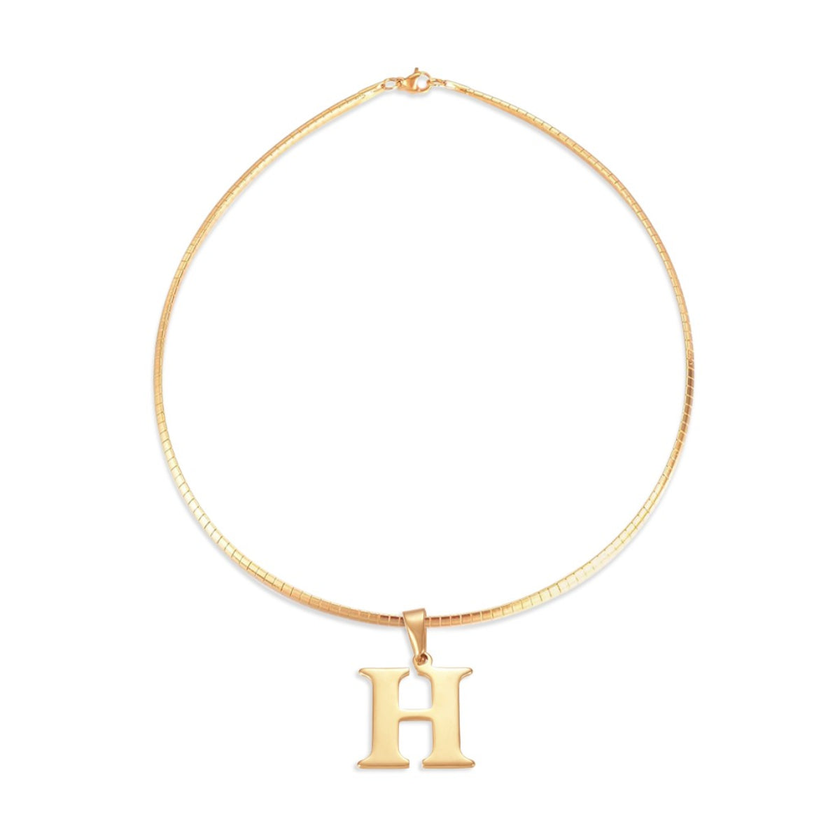 Letter Necklace - Choose Your Initial - Gold or Silver Color - Omega Chain Design