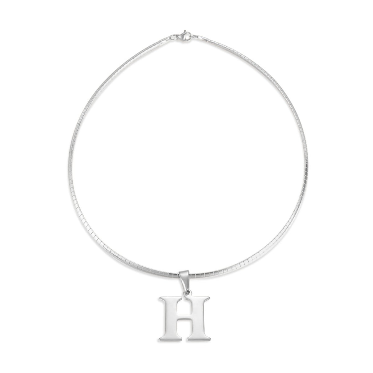 Letter Necklace - Choose Your Initial - Gold or Silver Color - Omega Chain Design