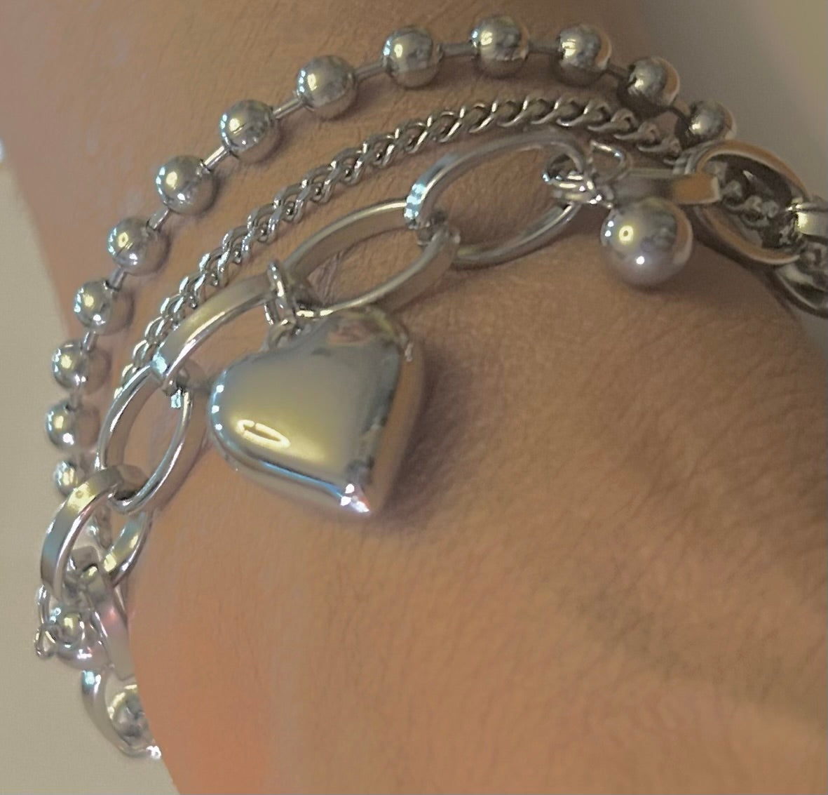 Layered Charm Bracelets - Multi-Style - Stainless Steel