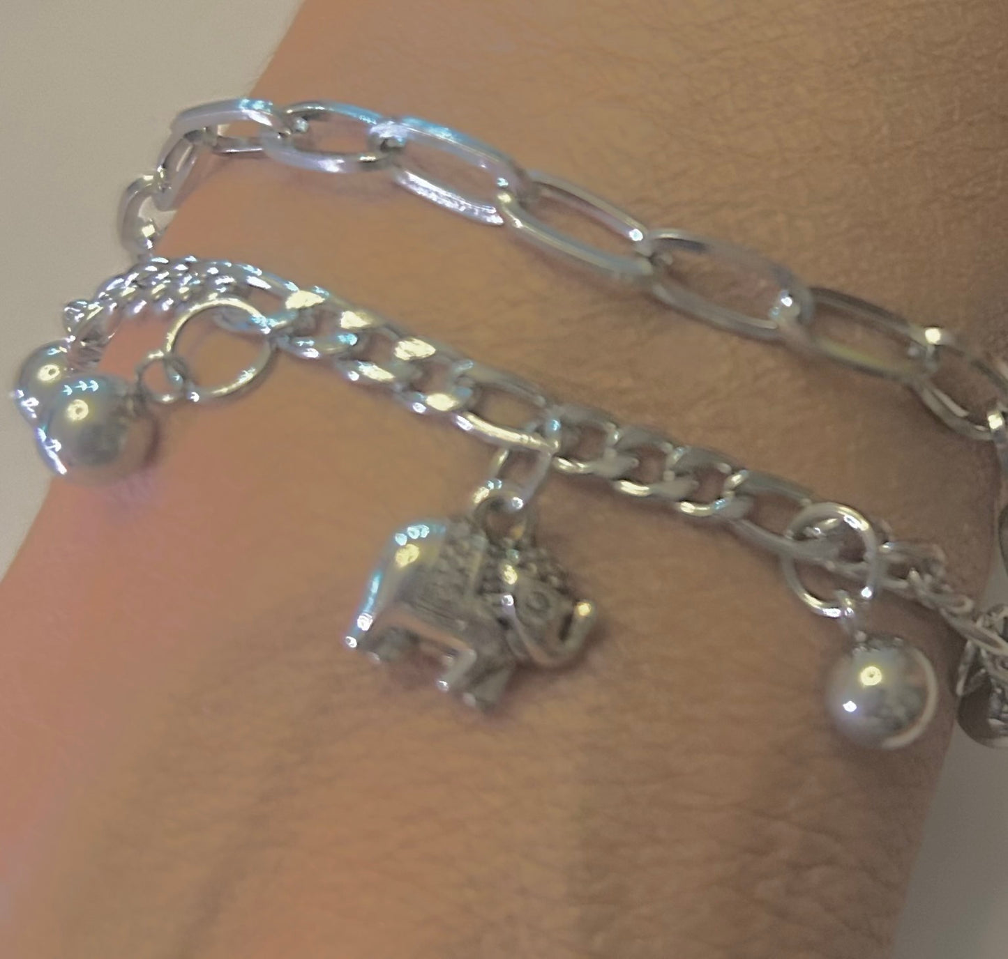 Layered Charm Bracelets - Multi-Style - Stainless Steel