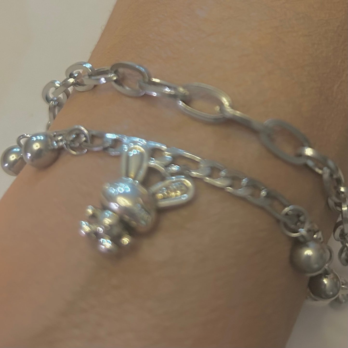Layered Charm Bracelets - Multi-Style - Stainless Steel