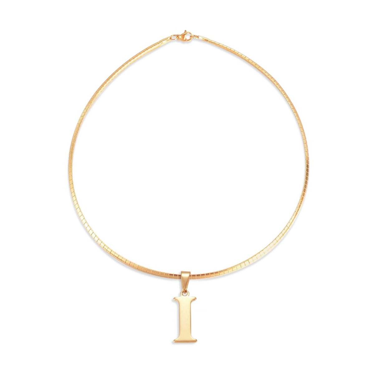 Letter Necklace - Choose Your Initial - Gold or Silver Color - Omega Chain Design