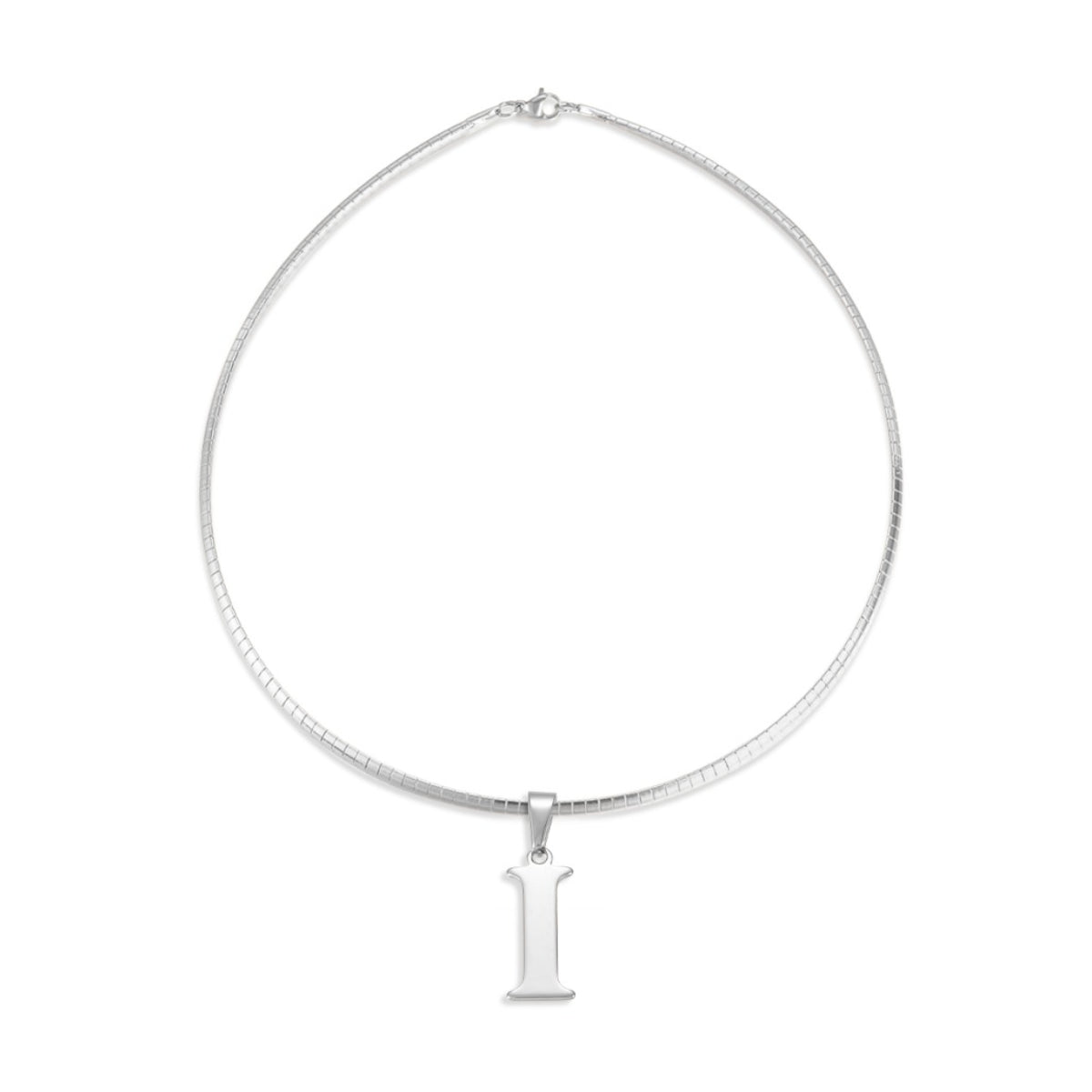 Letter Necklace - Choose Your Initial - Gold or Silver Color - Omega Chain Design