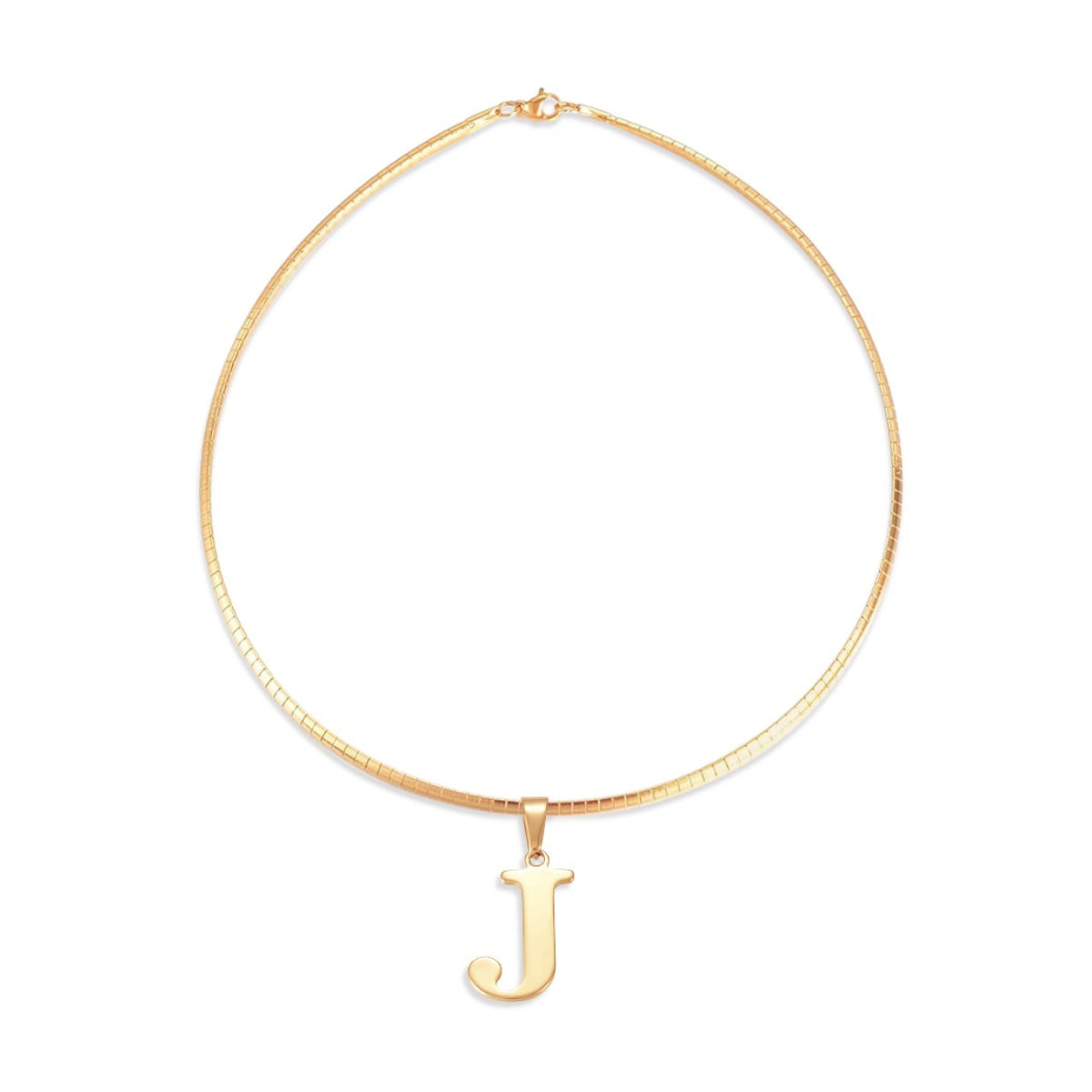 Letter Necklace - Choose Your Initial - Gold or Silver Color - Omega Chain Design