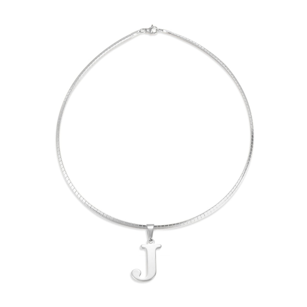 Letter Necklace - Choose Your Initial - Gold or Silver Color - Omega Chain Design