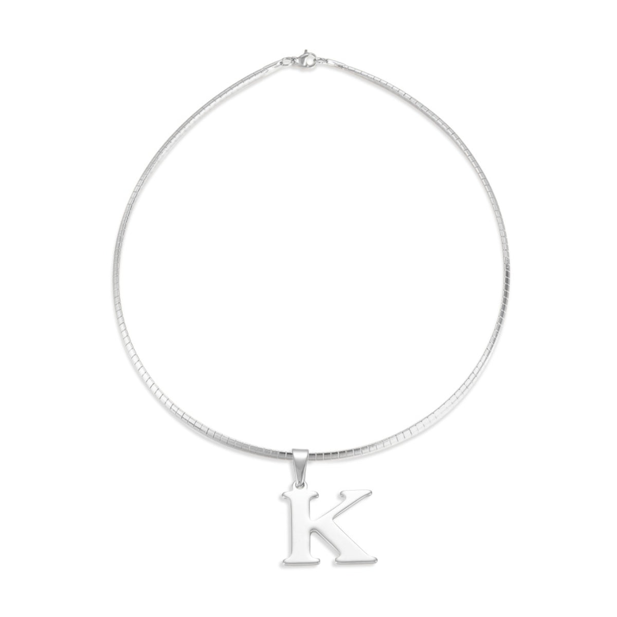 Letter Necklace - Choose Your Initial - Gold or Silver Color - Omega Chain Design