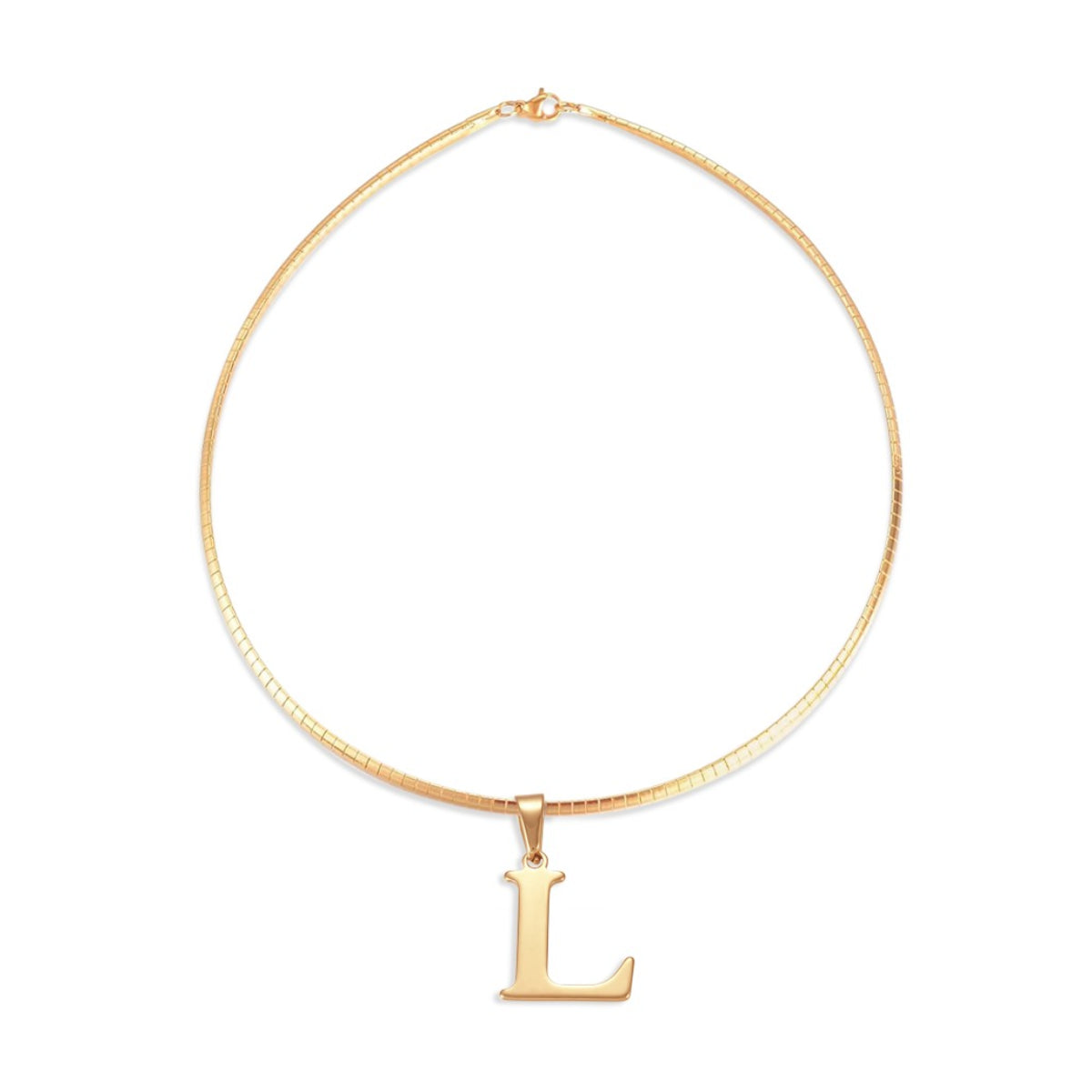 Letter Necklace - Choose Your Initial - Gold or Silver Color - Omega Chain Design