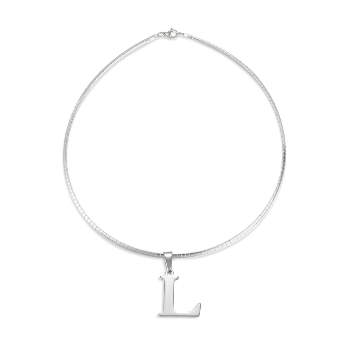 Letter Necklace - Choose Your Initial - Gold or Silver Color - Omega Chain Design