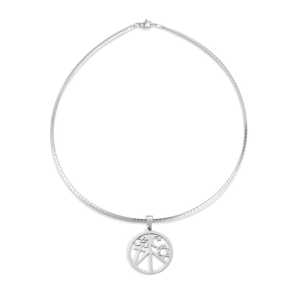 Multi-Symbol Pendant Necklace - Stainless Steel