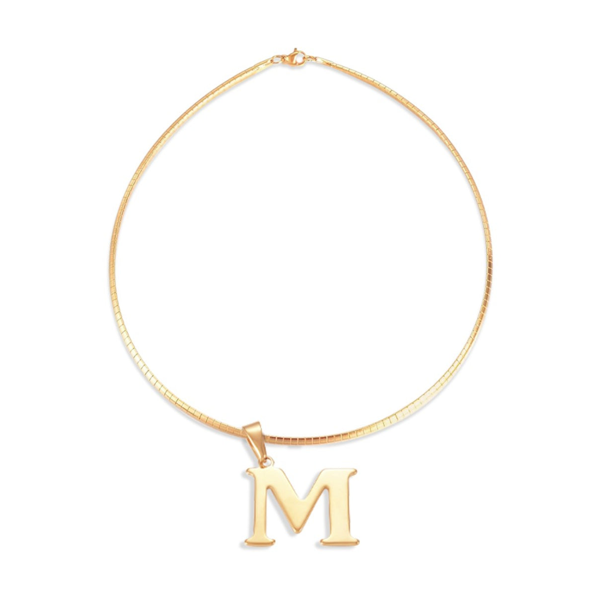 Letter Necklace - Choose Your Initial - Gold or Silver Color - Omega Chain Design