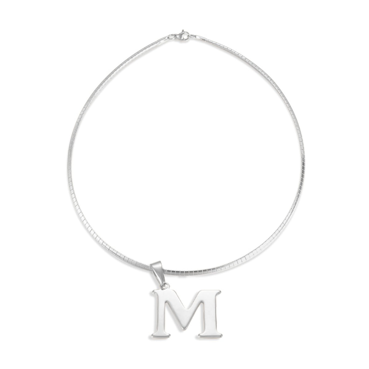 Letter Necklace - Choose Your Initial - Gold or Silver Color - Omega Chain Design