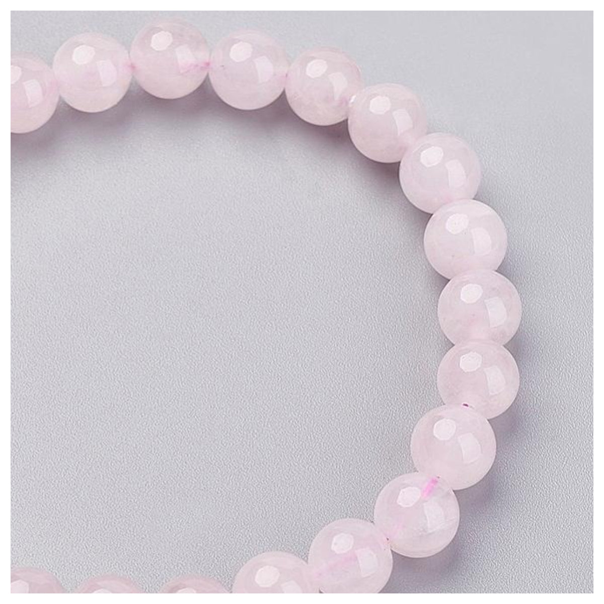 Rose Quartz Bracelet - 8 mm Beads - QueLindo