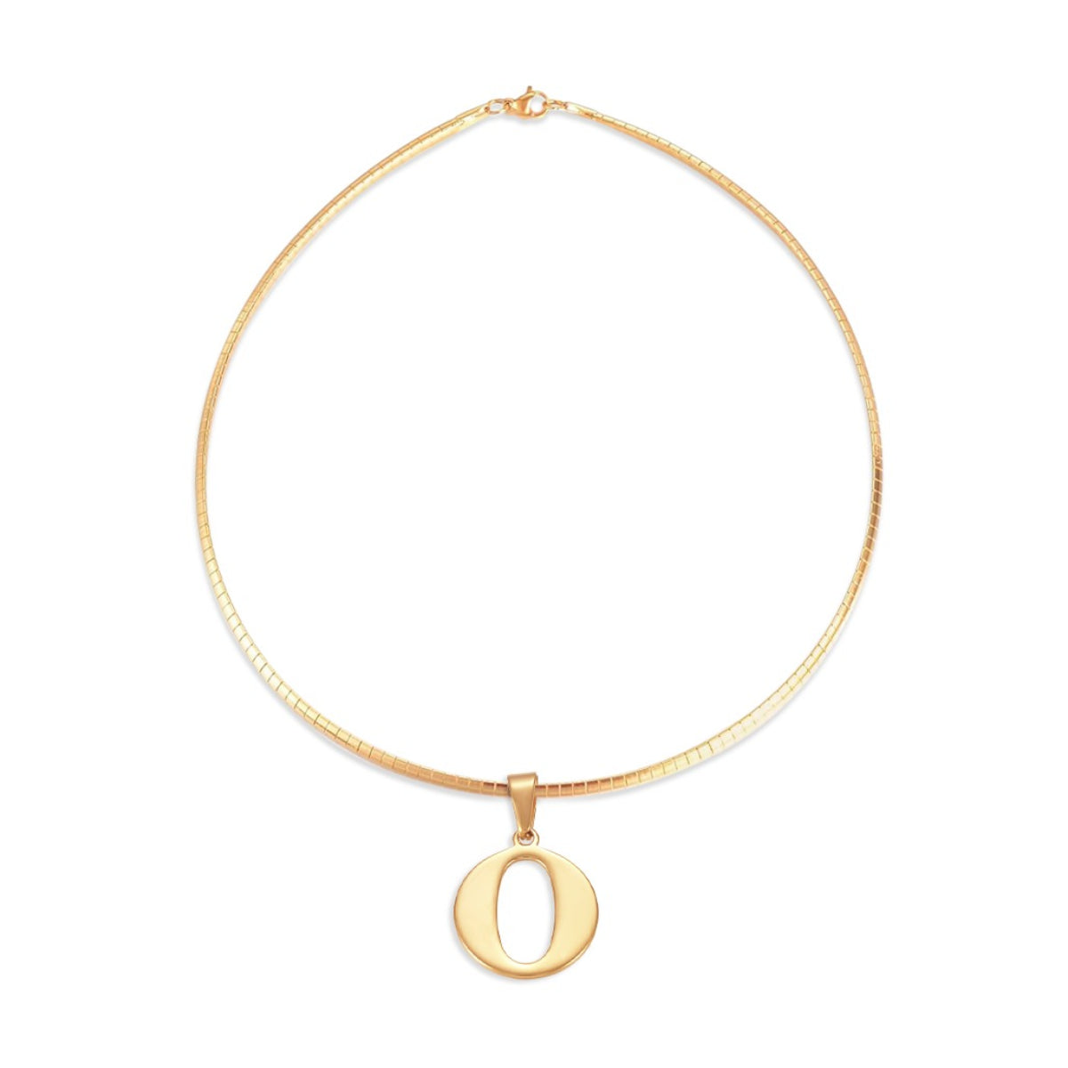Letter Necklace - Choose Your Initial - Gold or Silver Color - Omega Chain Design