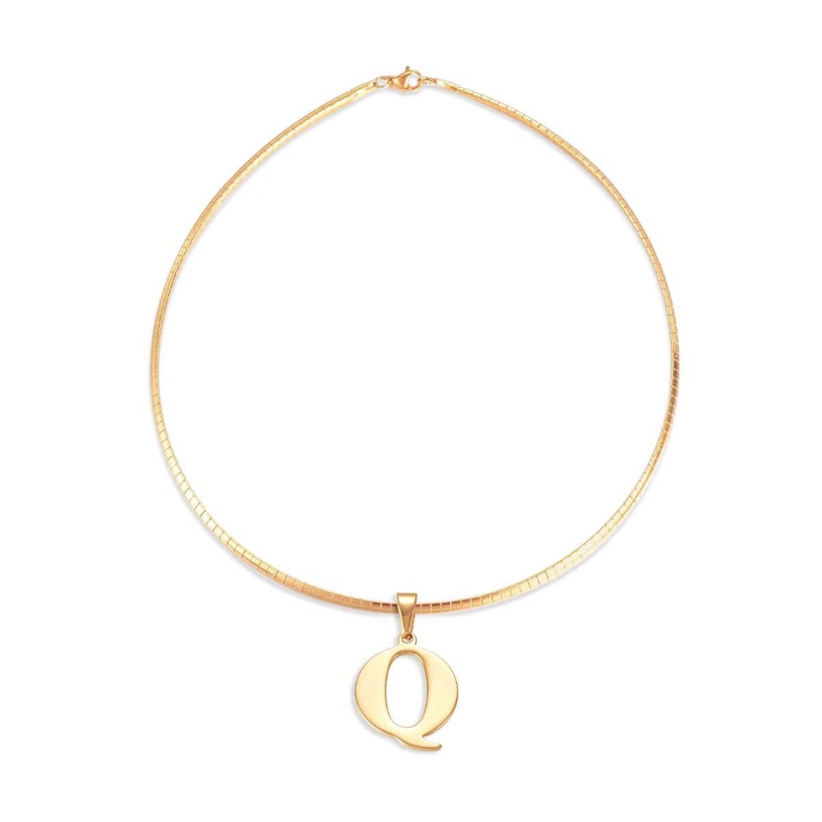 Letter Necklace - Choose Your Initial - Gold or Silver Color - Omega Chain Design
