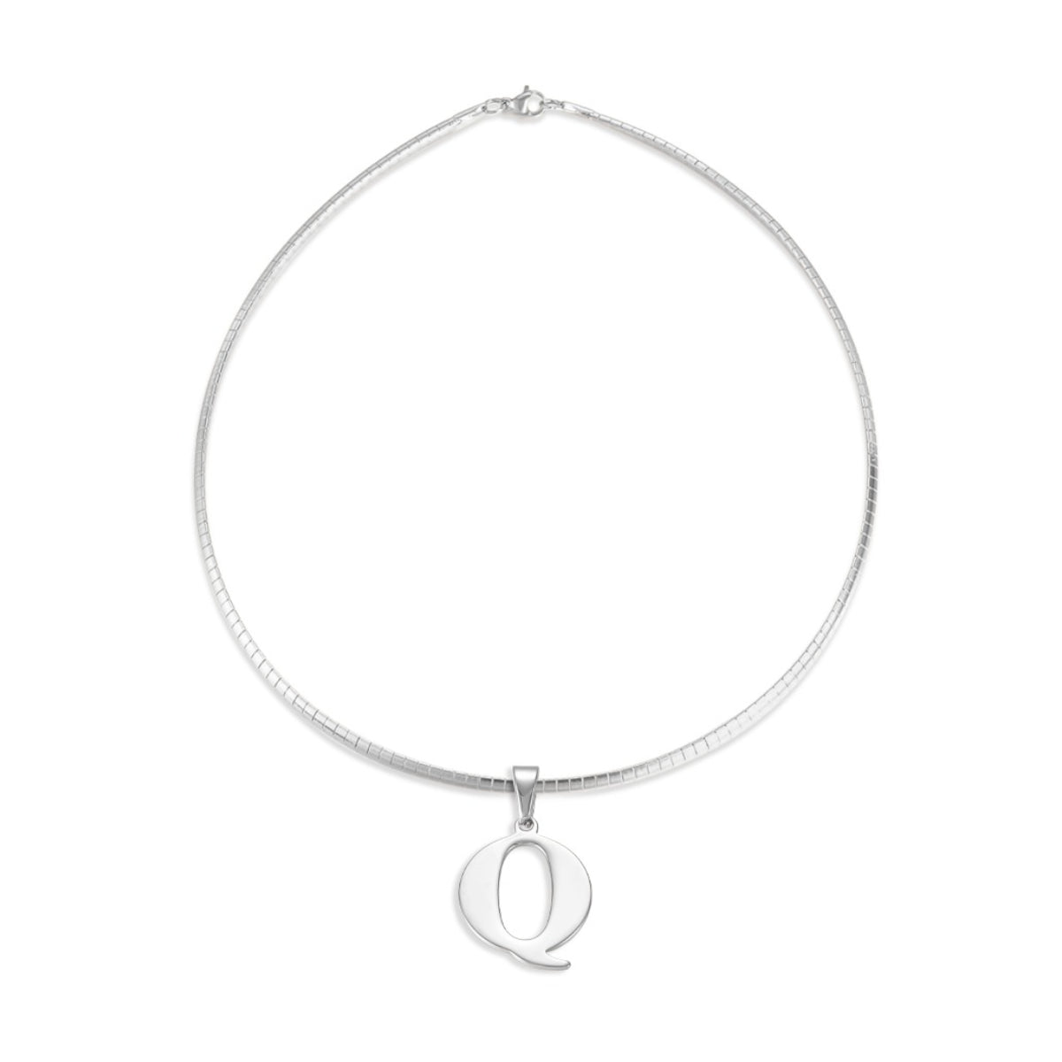 Letter Necklace - Choose Your Initial - Gold or Silver Color - Omega Chain Design