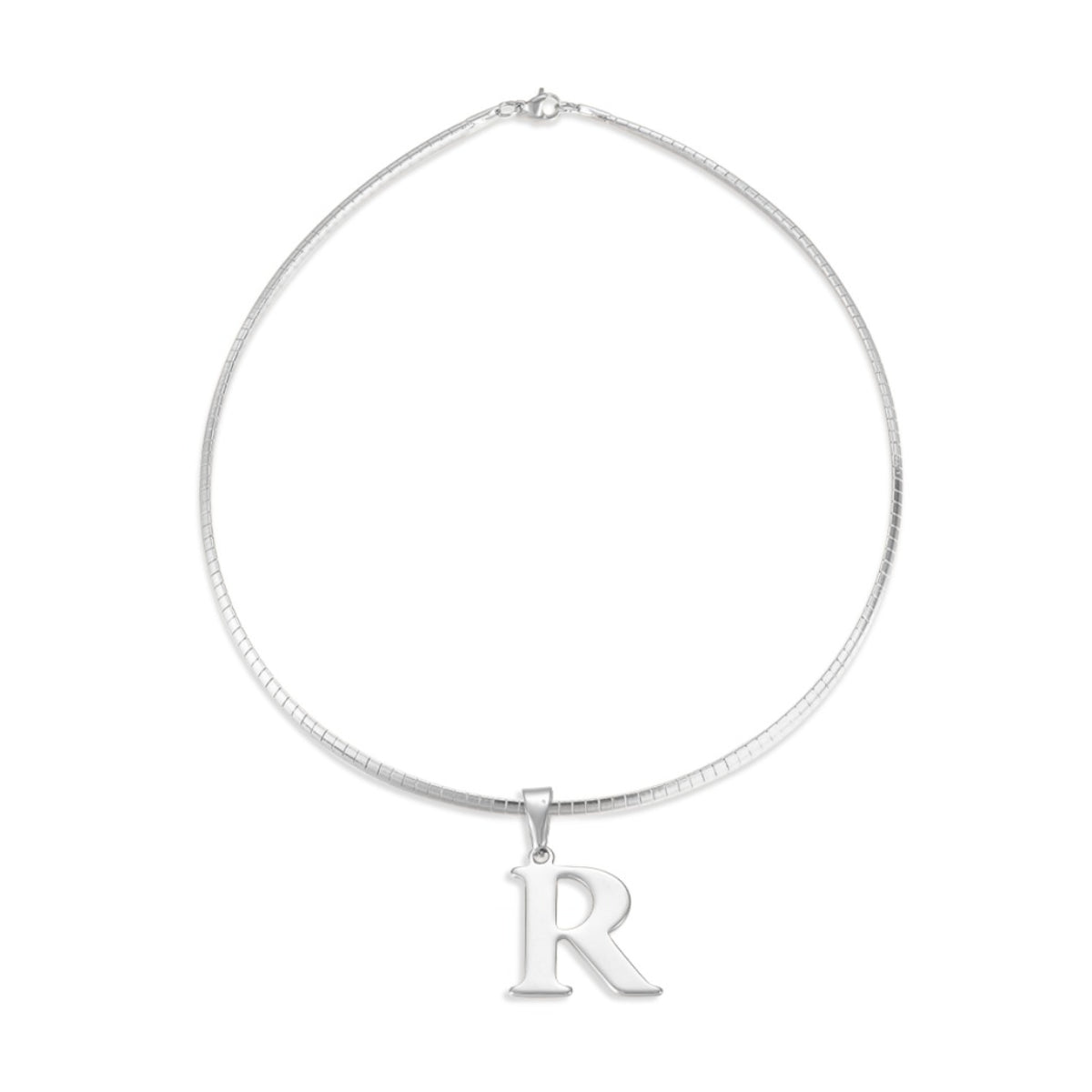 Letter Necklace - Choose Your Initial - Gold or Silver Color - Omega Chain Design