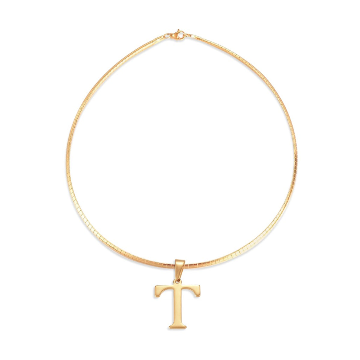 Letter Necklace - Choose Your Initial - Gold or Silver Color - Omega Chain Design