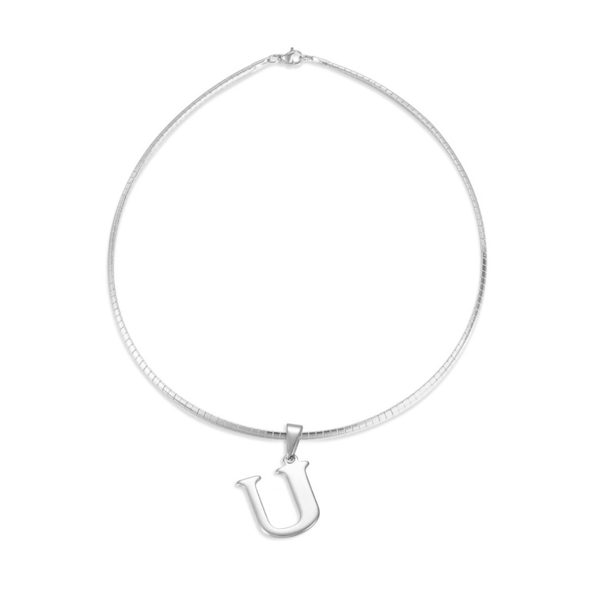 Letter Necklace - Choose Your Initial - Gold or Silver Color - Omega Chain Design