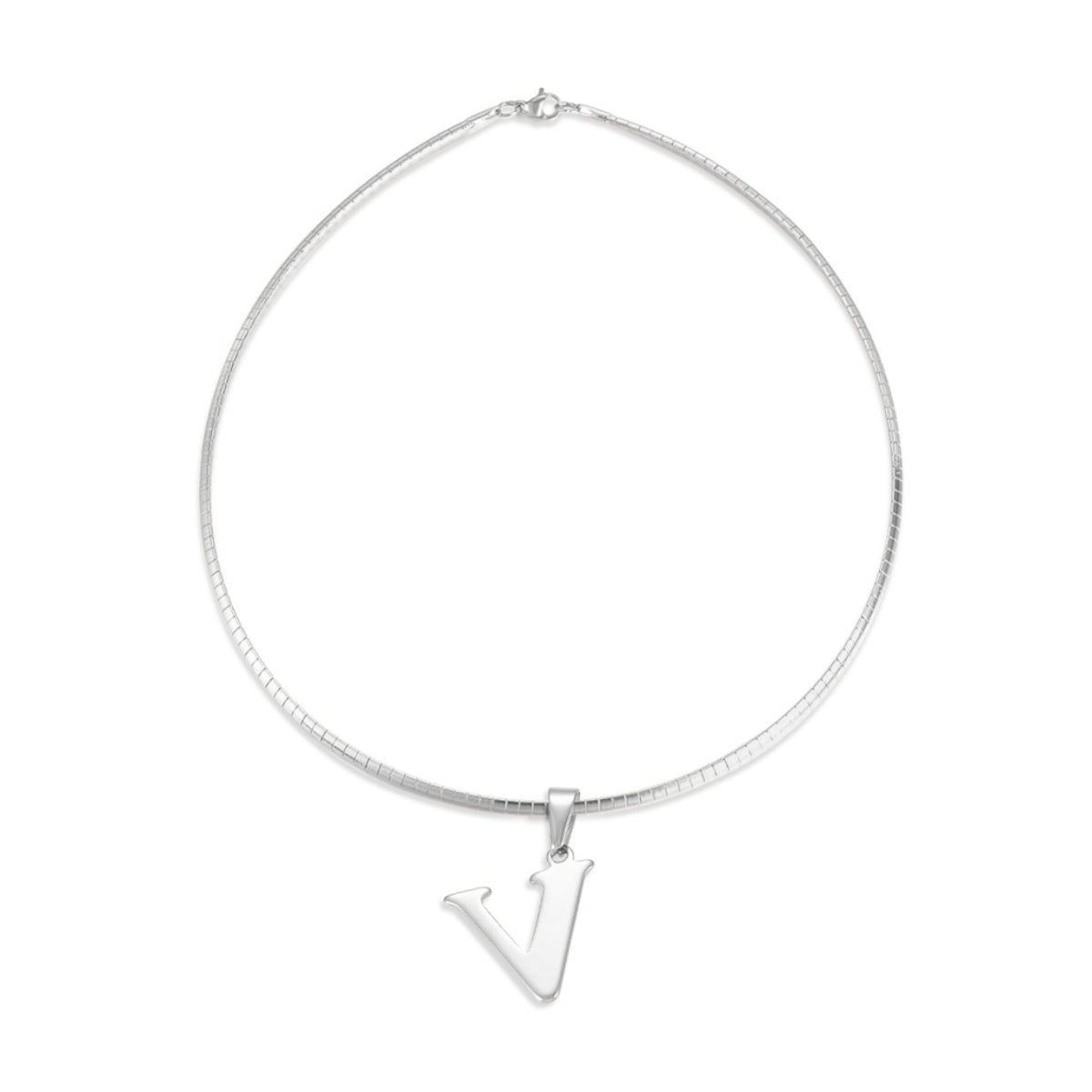 Letter Necklace - Choose Your Initial - Gold or Silver Color - Omega Chain Design