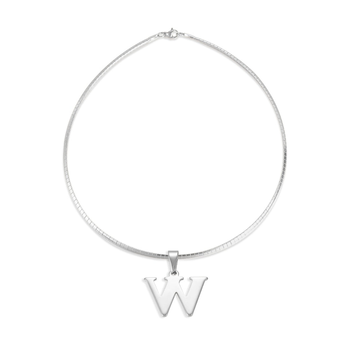 Letter Necklace - Choose Your Initial - Gold or Silver Color - Omega Chain Design