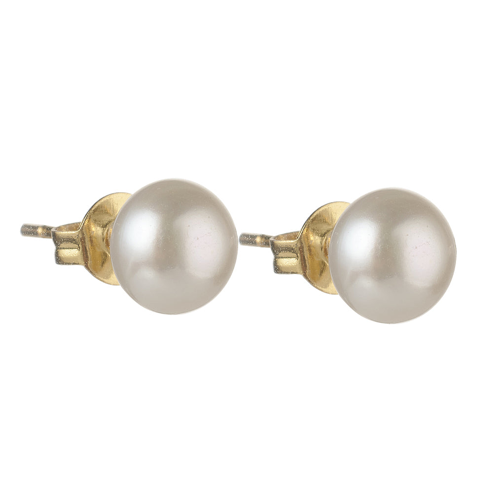 Natural Freshwater Pearl Stud Earrings - Premiun Stainless Steel