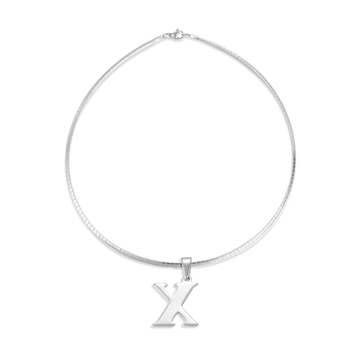 Letter Necklace - Choose Your Initial - Gold or Silver Color - Omega Chain Design