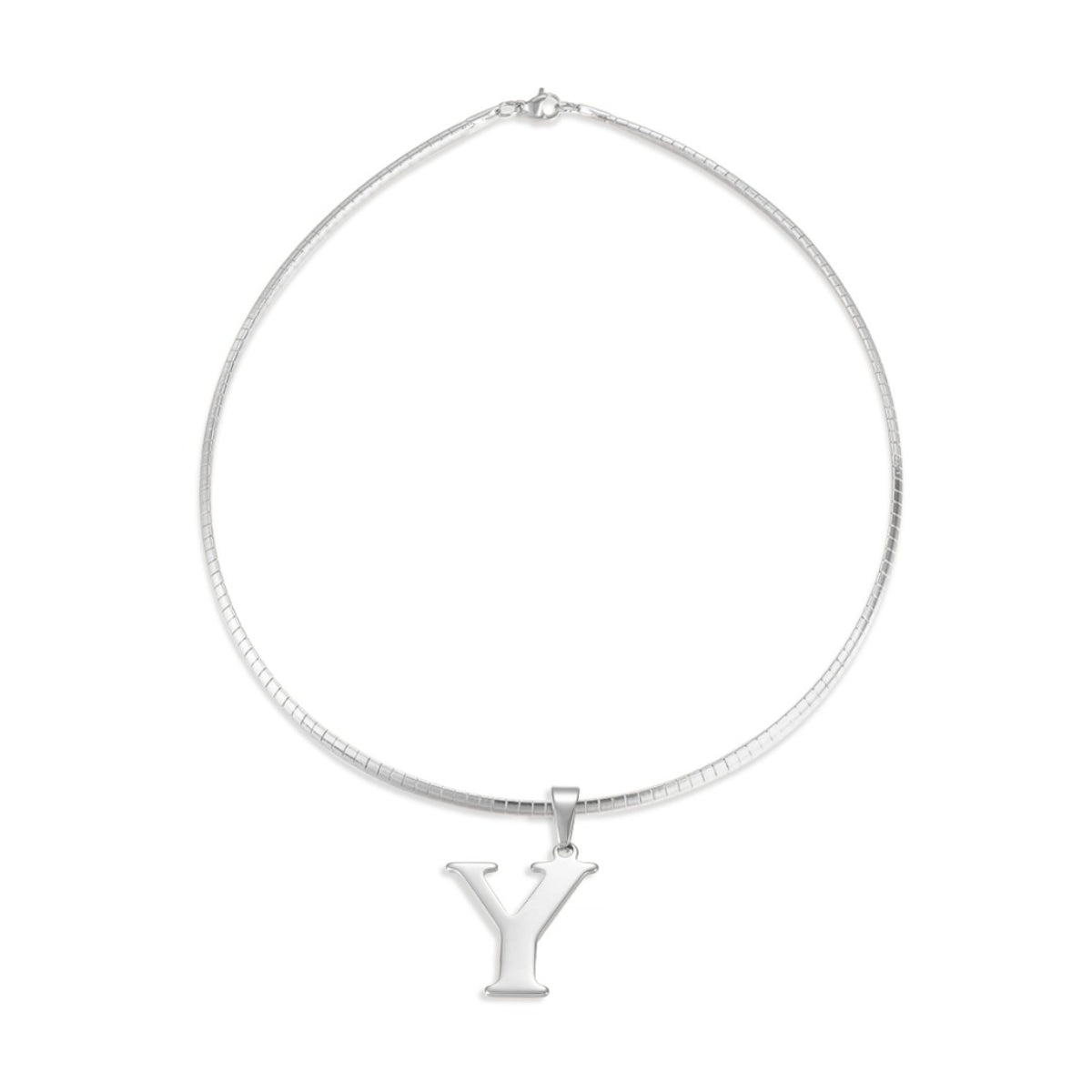 Letter Necklace - Choose Your Initial - Gold or Silver Color - Omega Chain Design