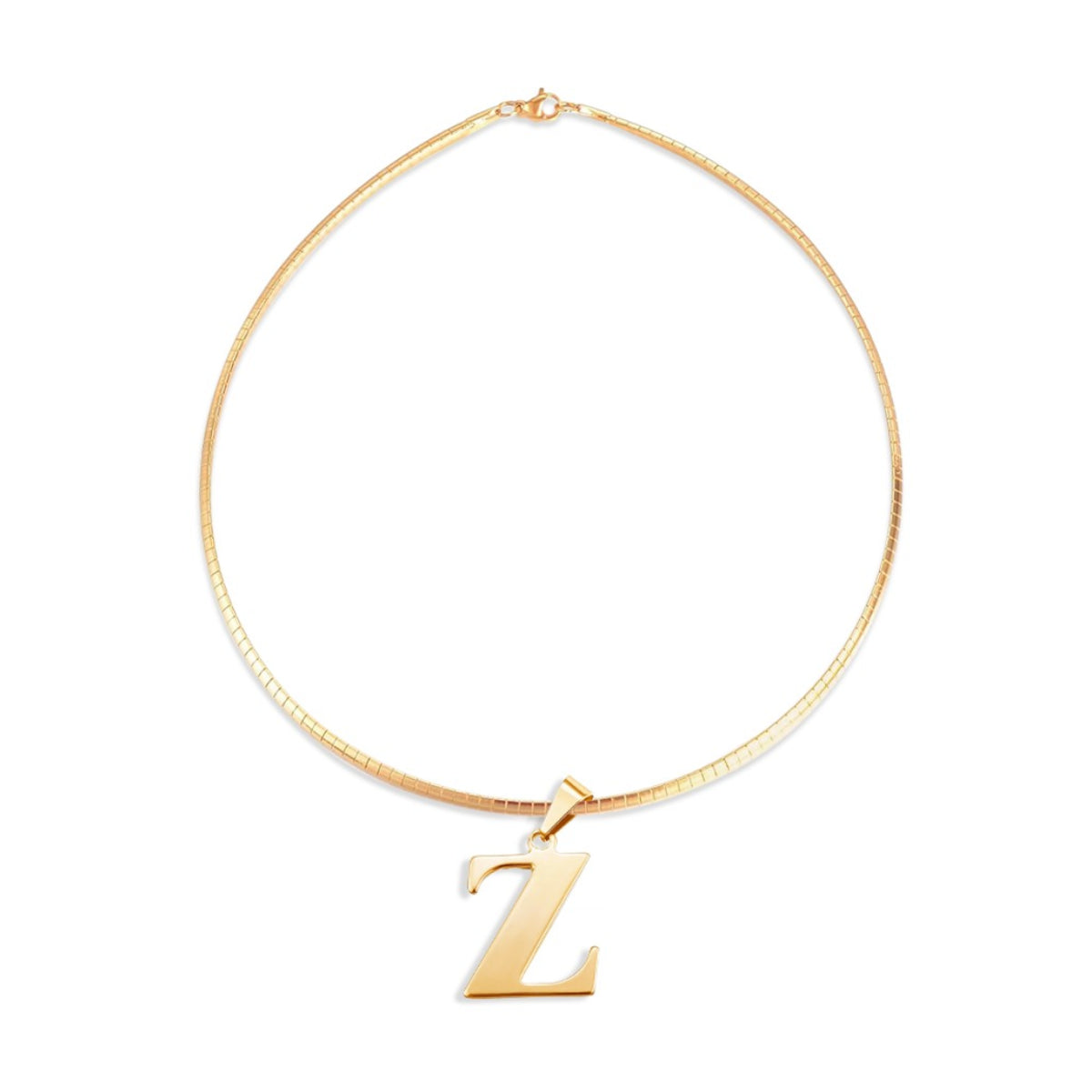 Letter Necklace - Choose Your Initial - Gold or Silver Color - Omega Chain Design