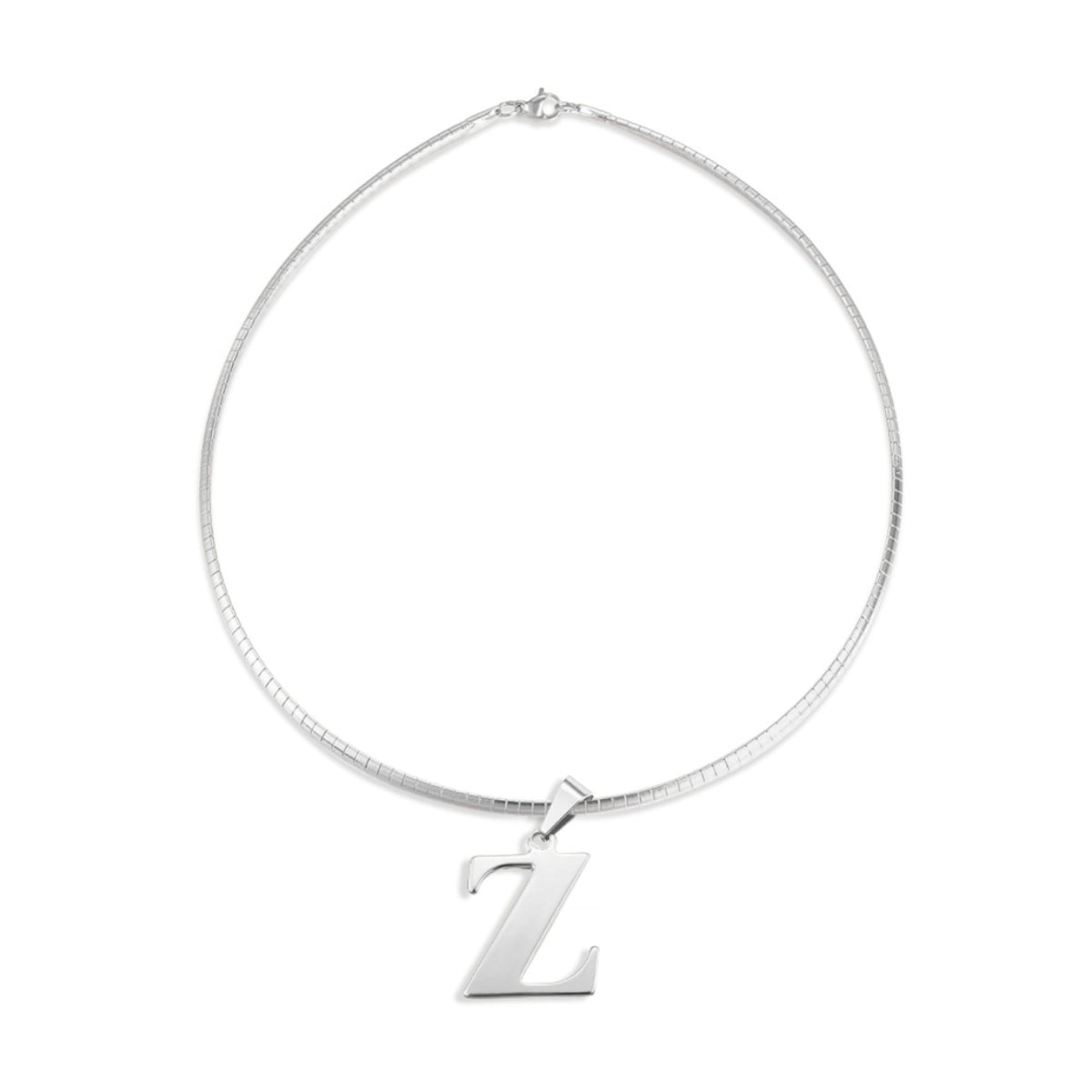 Letter Necklace - Choose Your Initial - Gold or Silver Color - Omega Chain Design