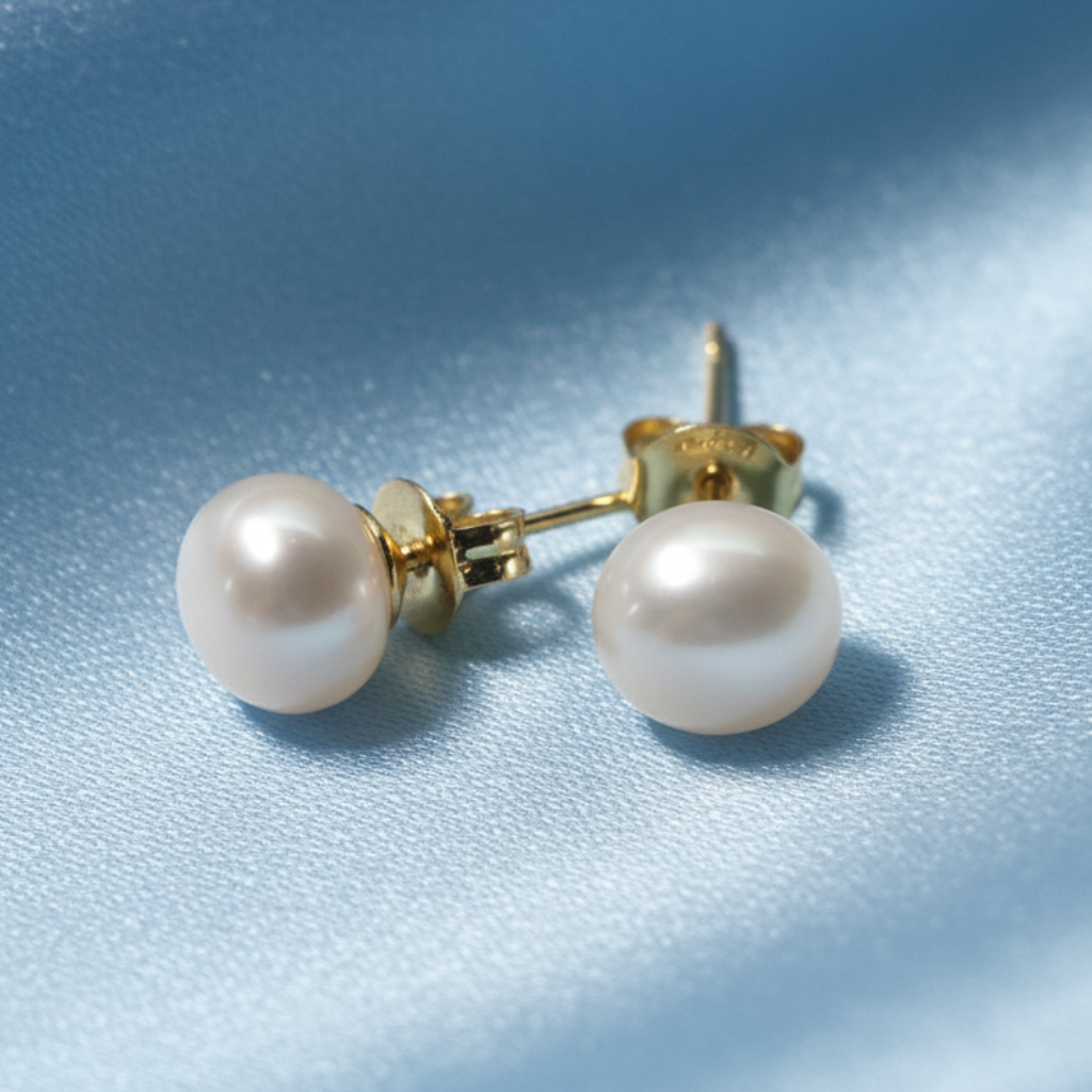 Aretes Perla - Fondo Light Blue