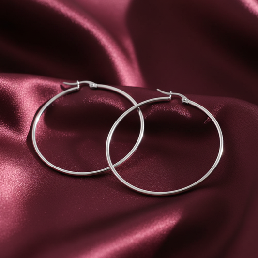 Aretes sobre satín burgundy