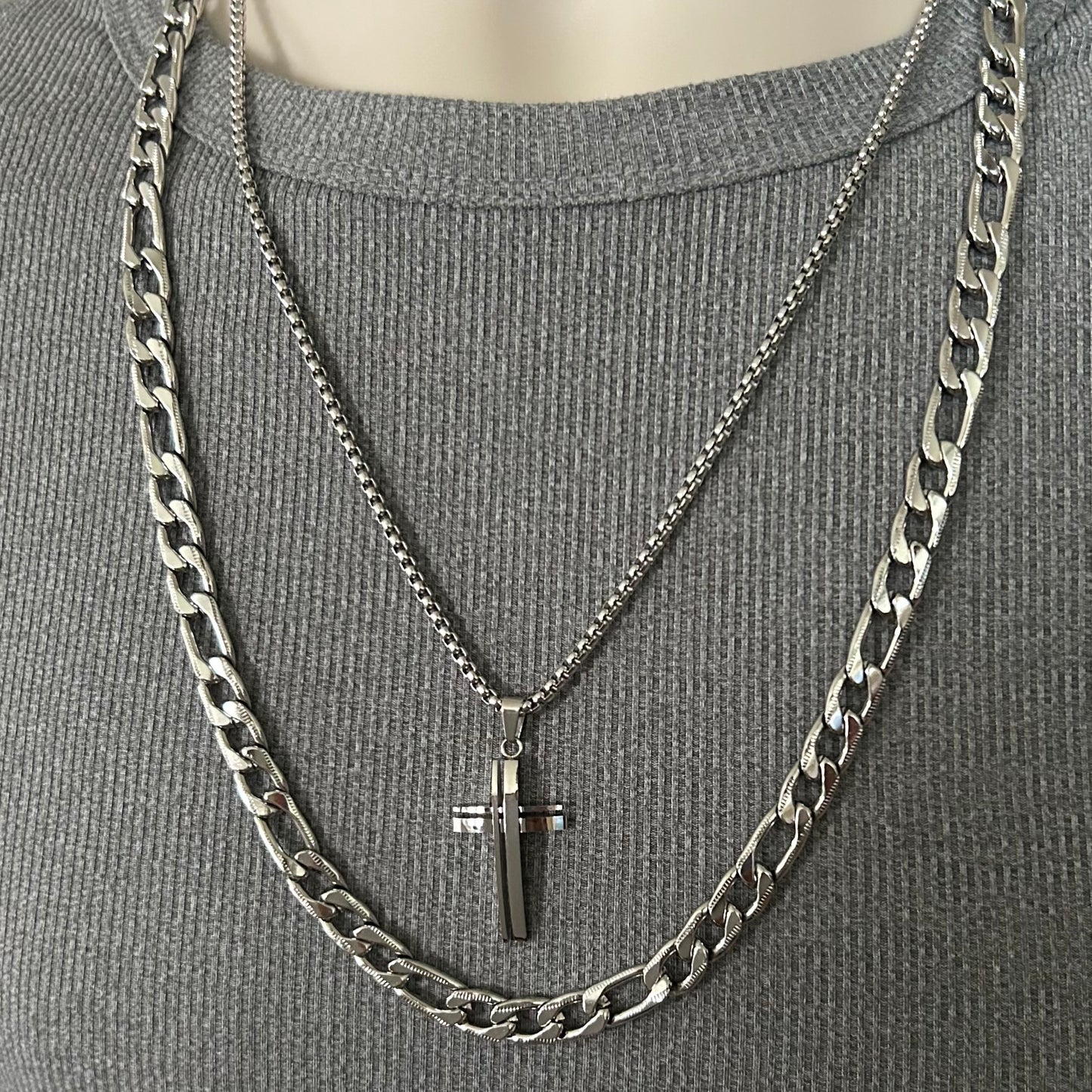 Cross Figaro Necklace Set image 0