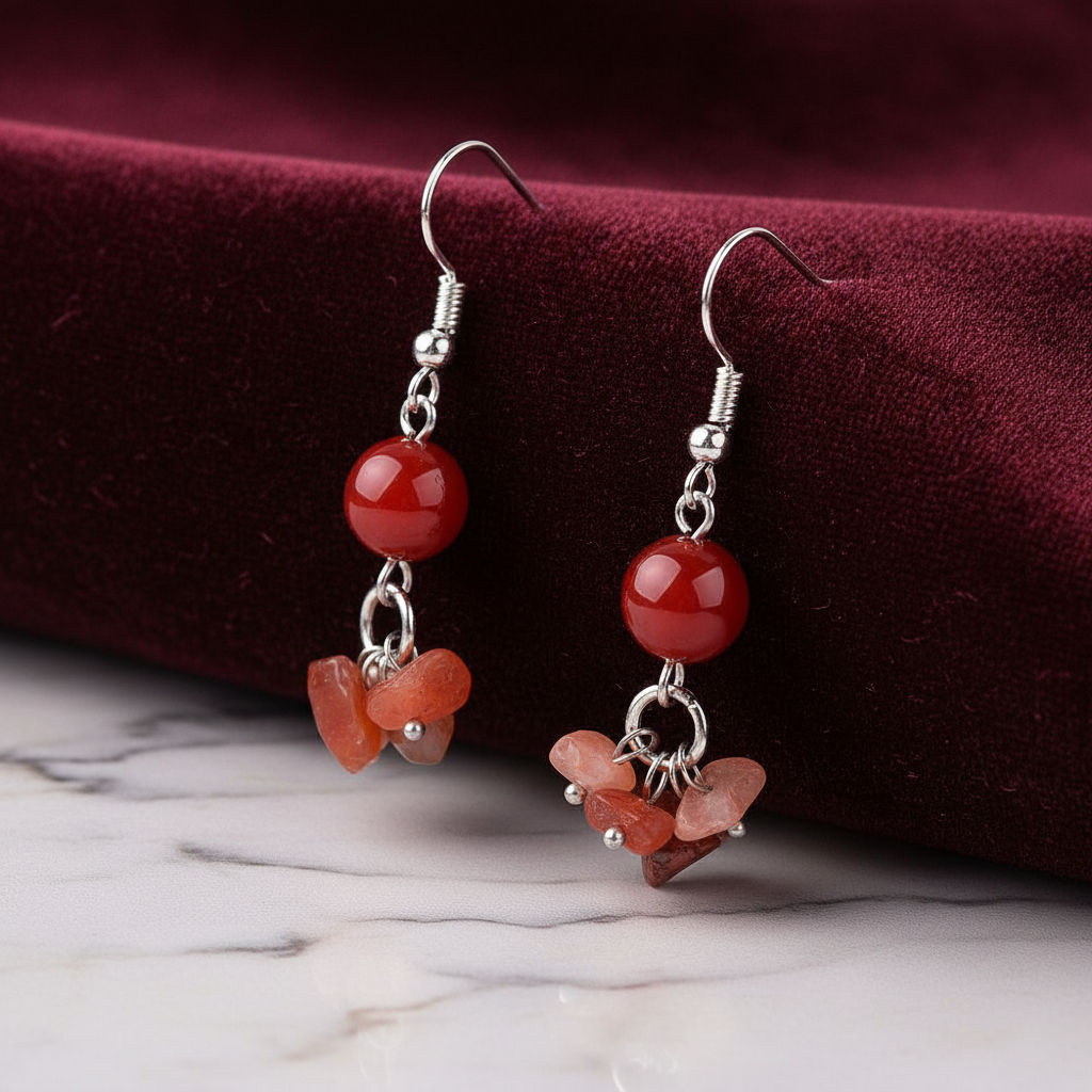 Carnelian Earrings - Attractive Background