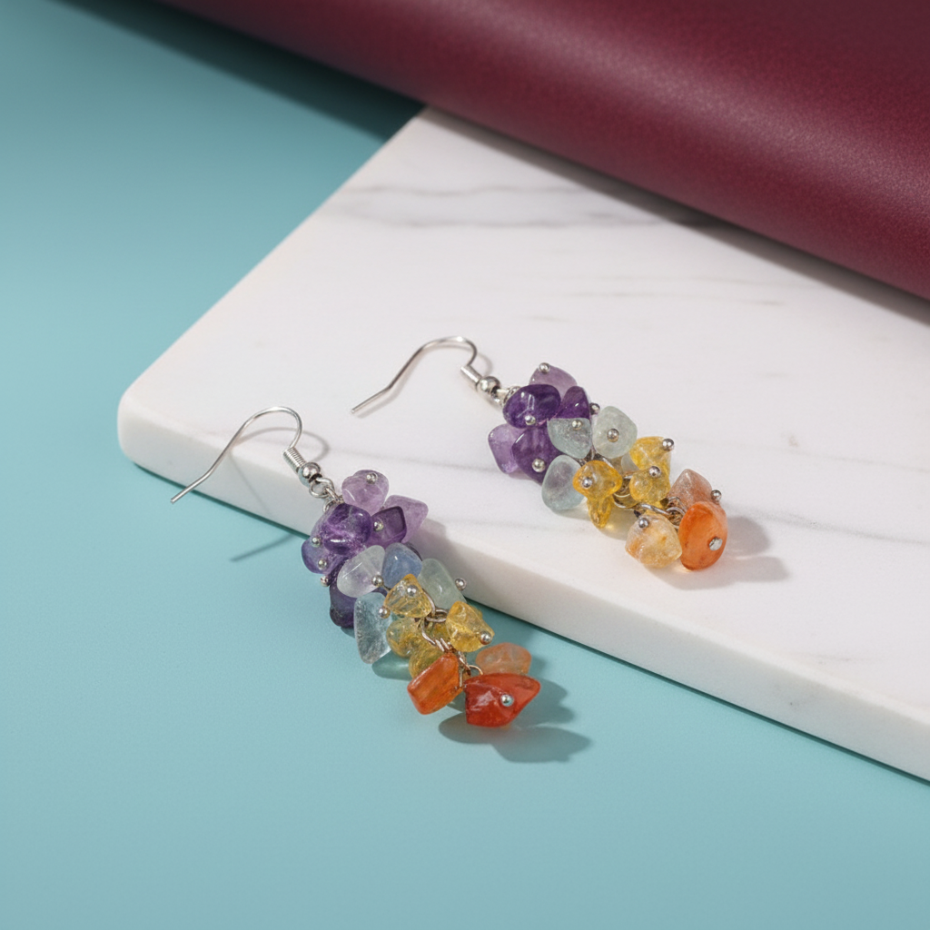 Chakra Gemstone Earrings Product Photos