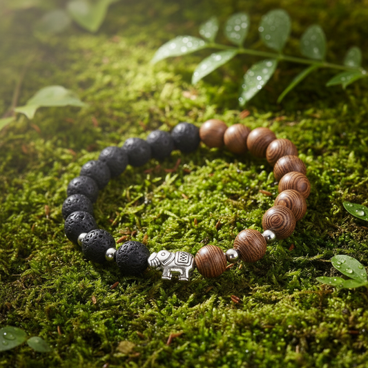 Elephant Bracelet - Moss Background