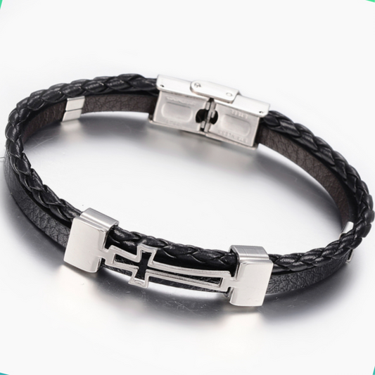 Cross Leather Bracelet image 0