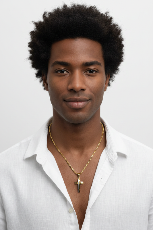 Gold Cross - Afro Male Model