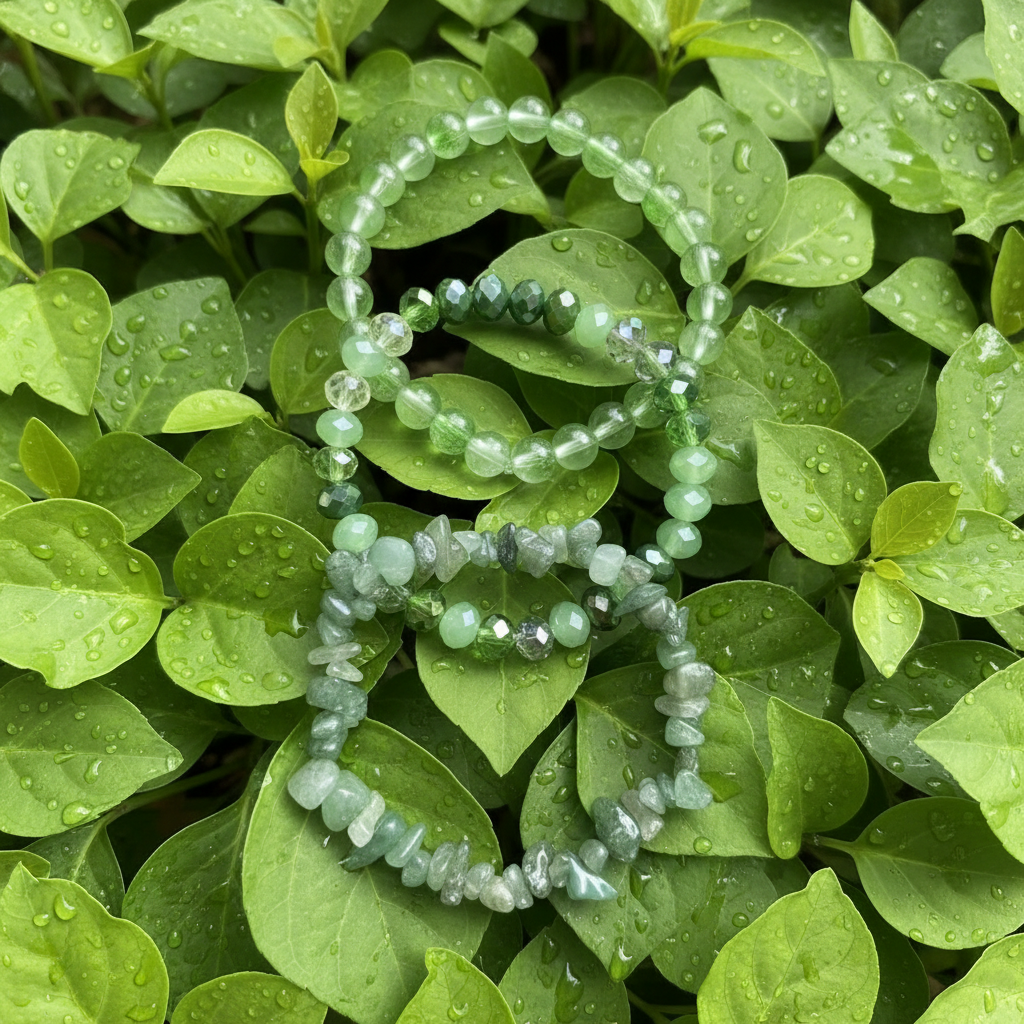 Green Aventurine Set - Nature Background