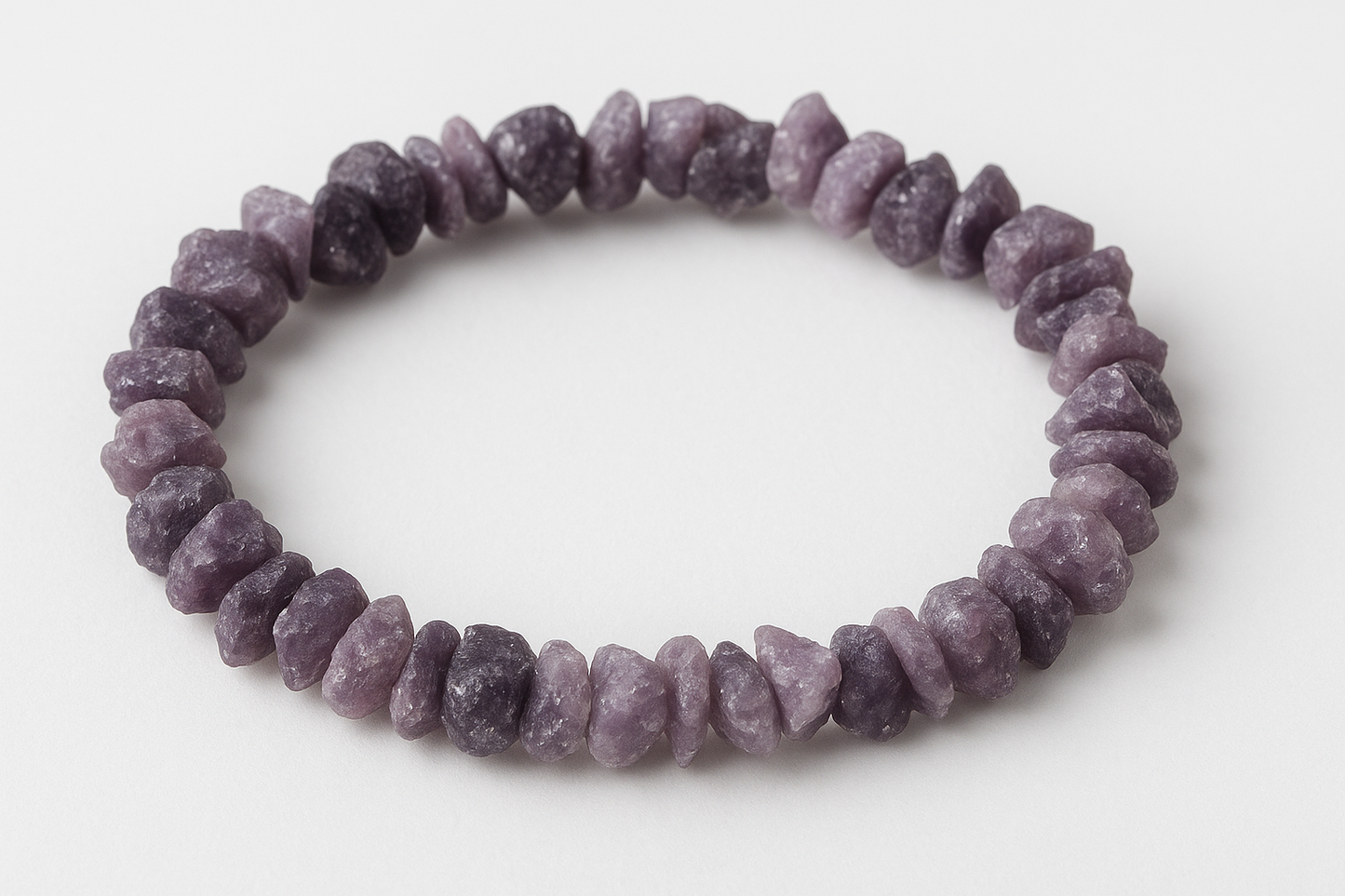 Lepidolite Purple Chip Bracelet - Raw Chips